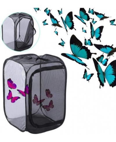 Black Mesh Collapsible Foldable Ventilated Insect Light Transmission Mesh Breathable Reusable and Durable Cage House Large Sp...