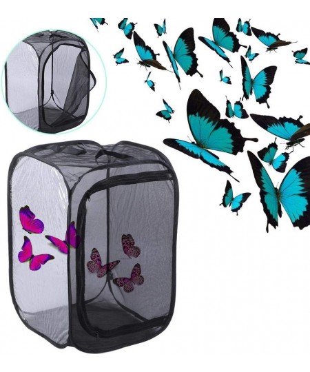 Black Mesh Collapsible Foldable Ventilated Insect Light Transmission Mesh Breathable Reusable and Durable Cage House Large Sp...