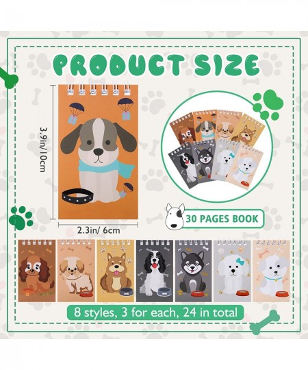 24 Pack Mini Notebooks Dog Themed Party Favor Small Spiral Pocket Notebooks Puppy Animal Notepads Dog Top Bound Memo Books Te...