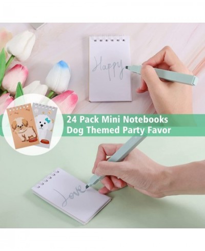 24 Pack Mini Notebooks Dog Themed Party Favor Small Spiral Pocket Notebooks Puppy Animal Notepads Dog Top Bound Memo Books Te...