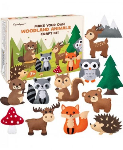 Woodland Animals Craft Kit Forest Creatures DIY Sewing Felt Plush Animals for Kids Beginners Educational Sewing Set Girls and...