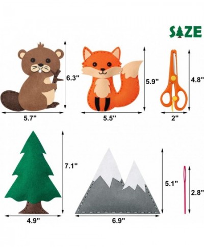 Woodland Animals Craft Kit Forest Creatures DIY Sewing Felt Plush Animals for Kids Beginners Educational Sewing Set Girls and...