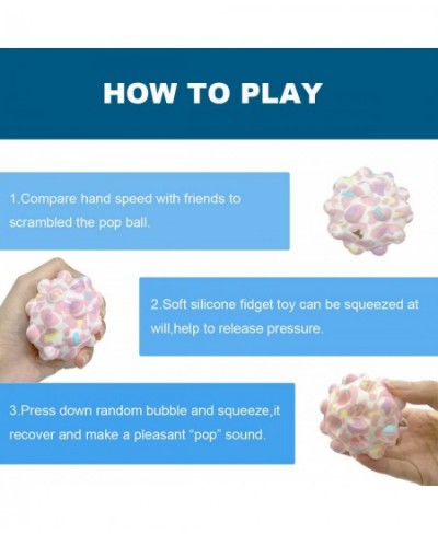 Fidget Push Pop Ball Bubble Sensory Fidget Toy 3D Silicone Squeeze Stress Balls Popping It Toy Stretchy Balls Anti-Anxiety To...