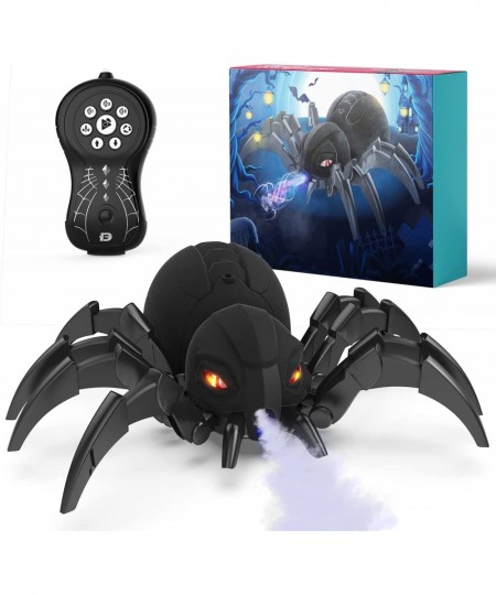 Robot Spider Remote Control Spider with Spray and Lights Black Widow Toy for Kids for Birthday Party Joke Prank Wireless RC R...