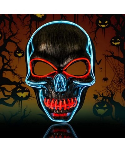 Halloween LED Mask Light Up Hacker Purge Mask LED Scary Skull Mask for Cosplay Costumes Festival Carnival Party Gifts Kids Me...