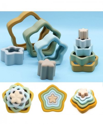 Stacking & Nesting Flower Toy Silicone Block Toys Soft Building Rings Stacker & Teethers Educational Sensory Montessori Toys ...