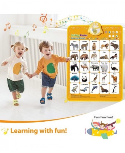 Electronic Interactive Animal Wall Chart Knowing Animals&Music Educational Poster for Toddlers Preschool Learning Toys for 3 ...