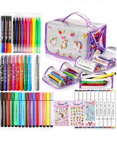 Kids Marker Set Art School Supply Kit 53-PCS Coloring Pen with Carrying Pencil Case Birthday Gifts for Girls $41.52 - Kids' D...