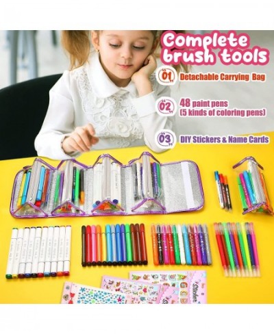 Kids Marker Set Art School Supply Kit 53-PCS Coloring Pen with Carrying Pencil Case Birthday Gifts for Girls $41.52 - Kids' D...