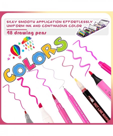 Kids Marker Set Art School Supply Kit 53-PCS Coloring Pen with Carrying Pencil Case Birthday Gifts for Girls $41.52 - Kids' D...