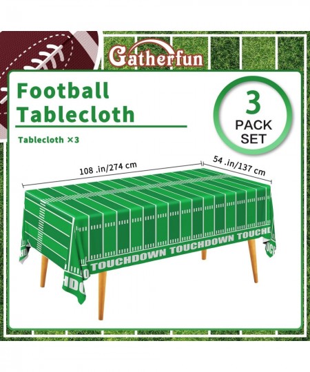 Football Theme Party Disposable Tablecloth Plastic Touchdown Table Cover for Birthday Party Football Party Games Decoration 5...