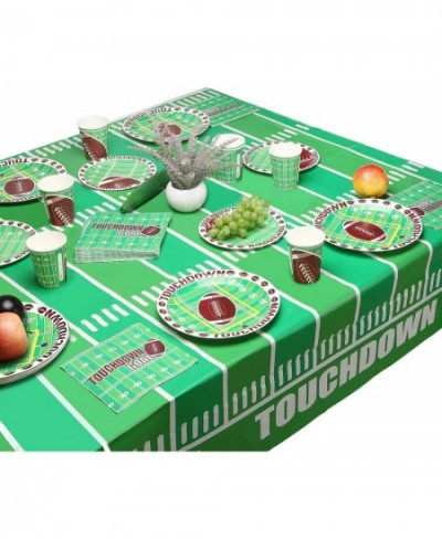 Football Theme Party Disposable Tablecloth Plastic Touchdown Table Cover for Birthday Party Football Party Games Decoration 5...