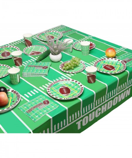 Football Theme Party Disposable Tablecloth Plastic Touchdown Table Cover for Birthday Party Football Party Games Decoration 5...