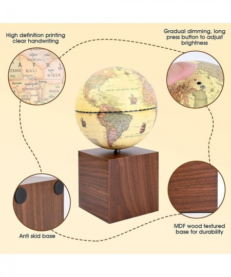 AR Illuminated World Globe (App Based) with Digital clock night table lamp and temperature display Antique Globe AR Education...