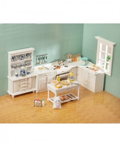 Wooden Dollhouse Furniture Set - Miniature Dollhouse Furniture 1 12 Scale for Dollhouse Kitchen - Doll House Furniture Toys I...