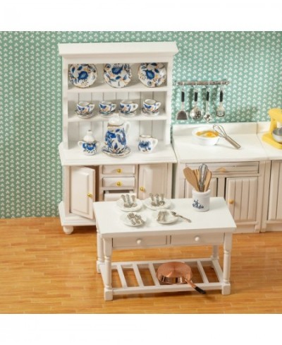 Wooden Dollhouse Furniture Set - Miniature Dollhouse Furniture 1 12 Scale for Dollhouse Kitchen - Doll House Furniture Toys I...