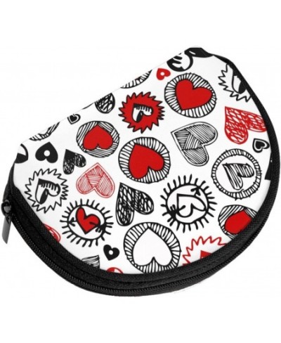 Coin Purse Pouch for Women Girls Zipper Small Change Purse Cute Shell Shape Red Hearts 3.5x4.7inches $23.32 - Plush Purses