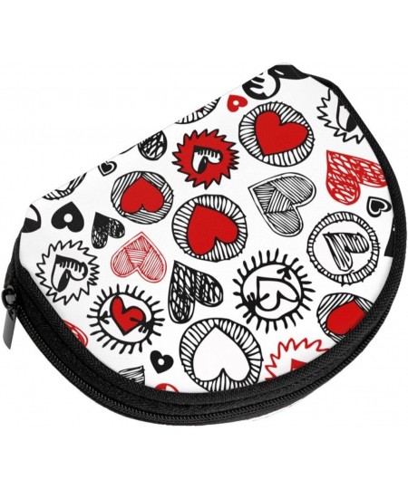 Coin Purse Pouch for Women Girls Zipper Small Change Purse Cute Shell Shape Red Hearts 3.5x4.7inches $23.32 - Plush Purses