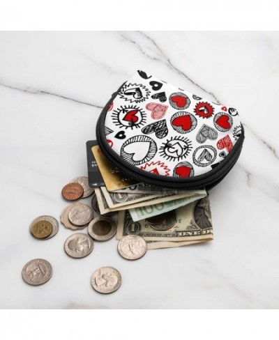 Coin Purse Pouch for Women Girls Zipper Small Change Purse Cute Shell Shape Red Hearts 3.5x4.7inches $23.32 - Plush Purses