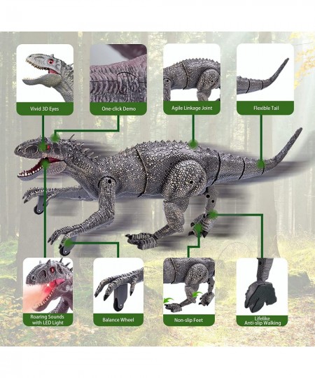 Remote Control Dinosaur Toys for Kids Educational RC Toys Rechargeable Robot Dinosaur Light & Roaring Simulation Velociraptor...