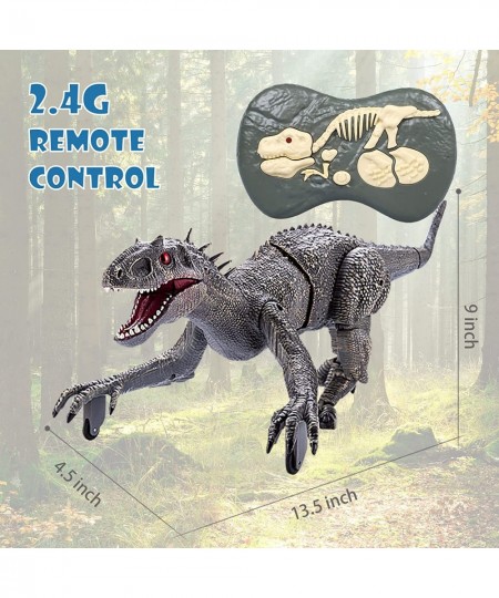 Remote Control Dinosaur Toys for Kids Educational RC Toys Rechargeable Robot Dinosaur Light & Roaring Simulation Velociraptor...