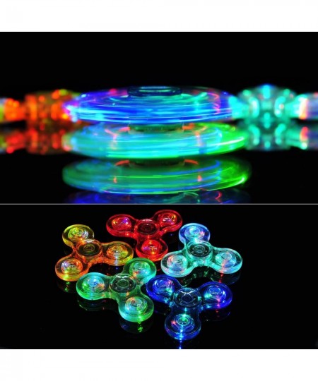 Fidget Spinner 2 Pack LED Light Up Fidget Toys Crystal Finger Toy Hand Fidget Spinners-Kids for Reducing Boredom ADHD Anxiety...