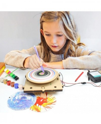 ButterflyEdufields 2in1 Spin Art Machine & Drawing Robot DIY Spin & Paint Art Craft Kit STEM Construction Activity Toys for K...