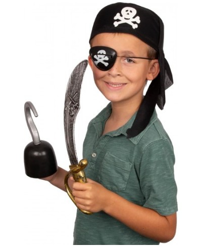 Pirate Accessories for Kids - Costume Accessory Set for Children? (4 Piece Pirate Dress Up Play Set W/ Hat Hook Sword and Pat...