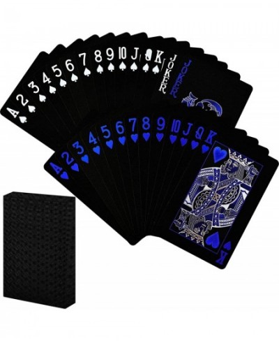 Playing Cards Black Plastic Playing Cards Waterproof Poker Cards PET Playing Cards with Box Suitable for Pool Beach Camping P...