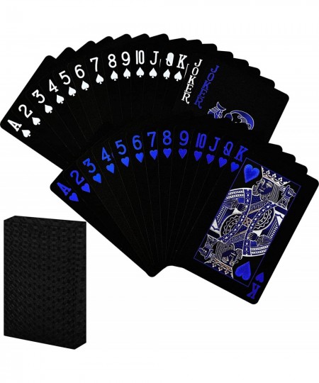 Playing Cards Black Plastic Playing Cards Waterproof Poker Cards PET Playing Cards with Box Suitable for Pool Beach Camping P...