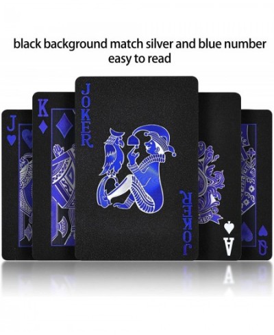 Playing Cards Black Plastic Playing Cards Waterproof Poker Cards PET Playing Cards with Box Suitable for Pool Beach Camping P...