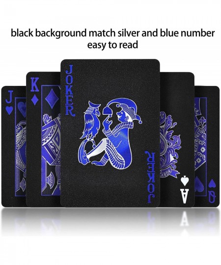 Playing Cards Black Plastic Playing Cards Waterproof Poker Cards PET Playing Cards with Box Suitable for Pool Beach Camping P...