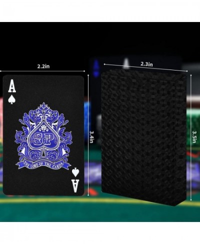 Playing Cards Black Plastic Playing Cards Waterproof Poker Cards PET Playing Cards with Box Suitable for Pool Beach Camping P...