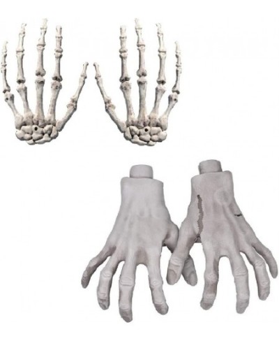 Halloween Skeleton Hands - Realistic Life Size Severed Fake Plastic Hands for Halloween Props Decoration 2 Pairs $18.79 - Gag...