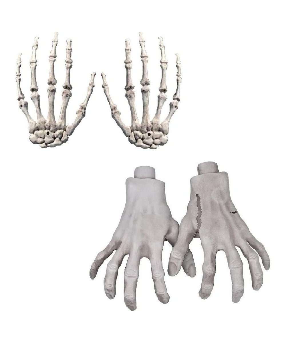 Halloween Skeleton Hands - Realistic Life Size Severed Fake Plastic Hands for Halloween Props Decoration 2 Pairs $18.79 - Gag...