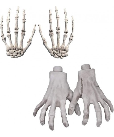 Halloween Skeleton Hands - Realistic Life Size Severed Fake Plastic Hands for Halloween Props Decoration 2 Pairs $18.79 - Gag...