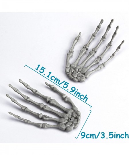 Halloween Skeleton Hands - Realistic Life Size Severed Fake Plastic Hands for Halloween Props Decoration 2 Pairs $18.79 - Gag...