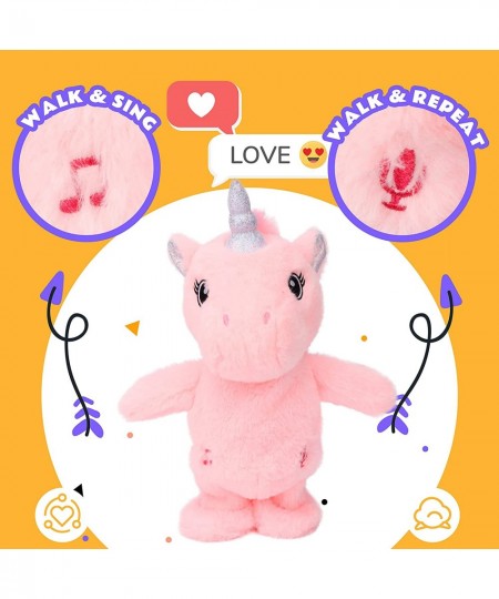 Talking Unicorn Walking Singing Stuffed Animal Repeats What You Say Electric Funny Interactive Plush Mimicking Speaking Toy B...