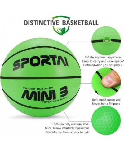 Small Basketballs for Kids 3 Balls and Pump Mini Basketball 6.5 in. Safe and Soft Toddler Bouncy Balls for Indoor/Outdoor Gam...