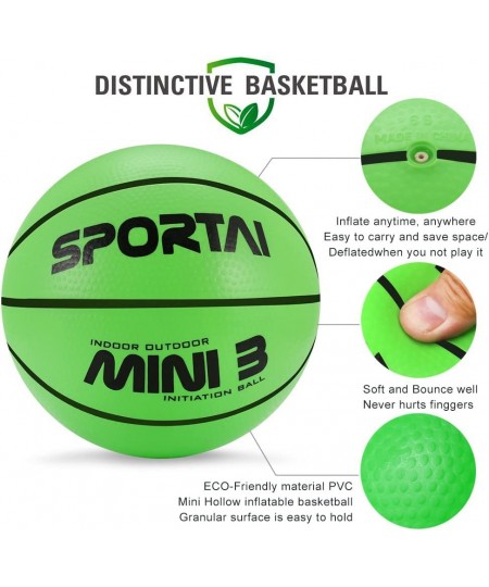 Small Basketballs for Kids 3 Balls and Pump Mini Basketball 6.5 in. Safe and Soft Toddler Bouncy Balls for Indoor/Outdoor Gam...