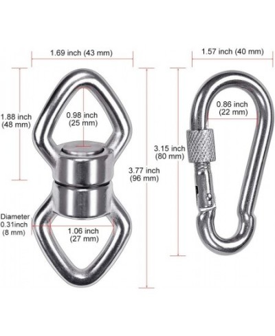 Besthouse Swing Swivel with 2 Carabiners 770LB Capacity Safest Rotational Device Hanging Accessory with 2 Bearing for Aerial ...