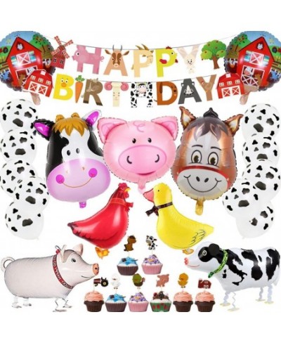 53Pcs Farm Birthday Party Supplies for Kids Barnyard Farm Animal Theme Party Decorations Animal Birthday Banner Farm Animal W...