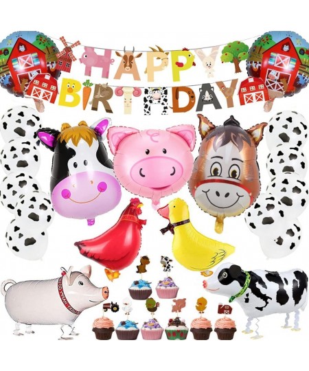 53Pcs Farm Birthday Party Supplies for Kids Barnyard Farm Animal Theme Party Decorations Animal Birthday Banner Farm Animal W...