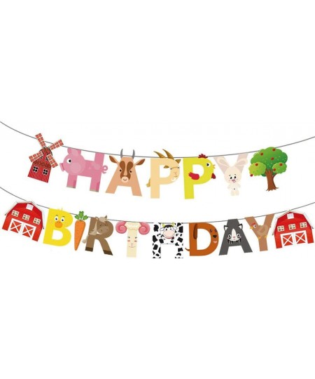 53Pcs Farm Birthday Party Supplies for Kids Barnyard Farm Animal Theme Party Decorations Animal Birthday Banner Farm Animal W...