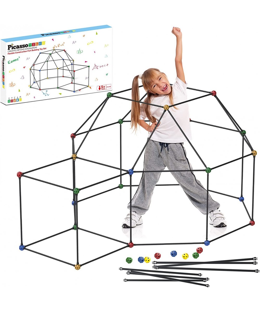 Kids Fort Building Kit Playset 100 Piece Indoor and Outdoor Toy Set Fort Construction Builders Blocks Toys for Kids Boys Girl...