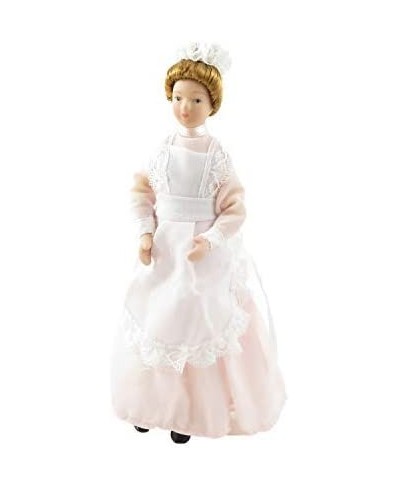 Dolls House Victorian Parlour Maid Woman Lady Servant in Pink Porcelain People $38.33 - Dollhouse Accessories