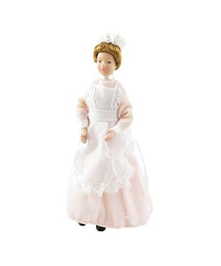 Dolls House Victorian Parlour Maid Woman Lady Servant in Pink Porcelain People $38.33 - Dollhouse Accessories