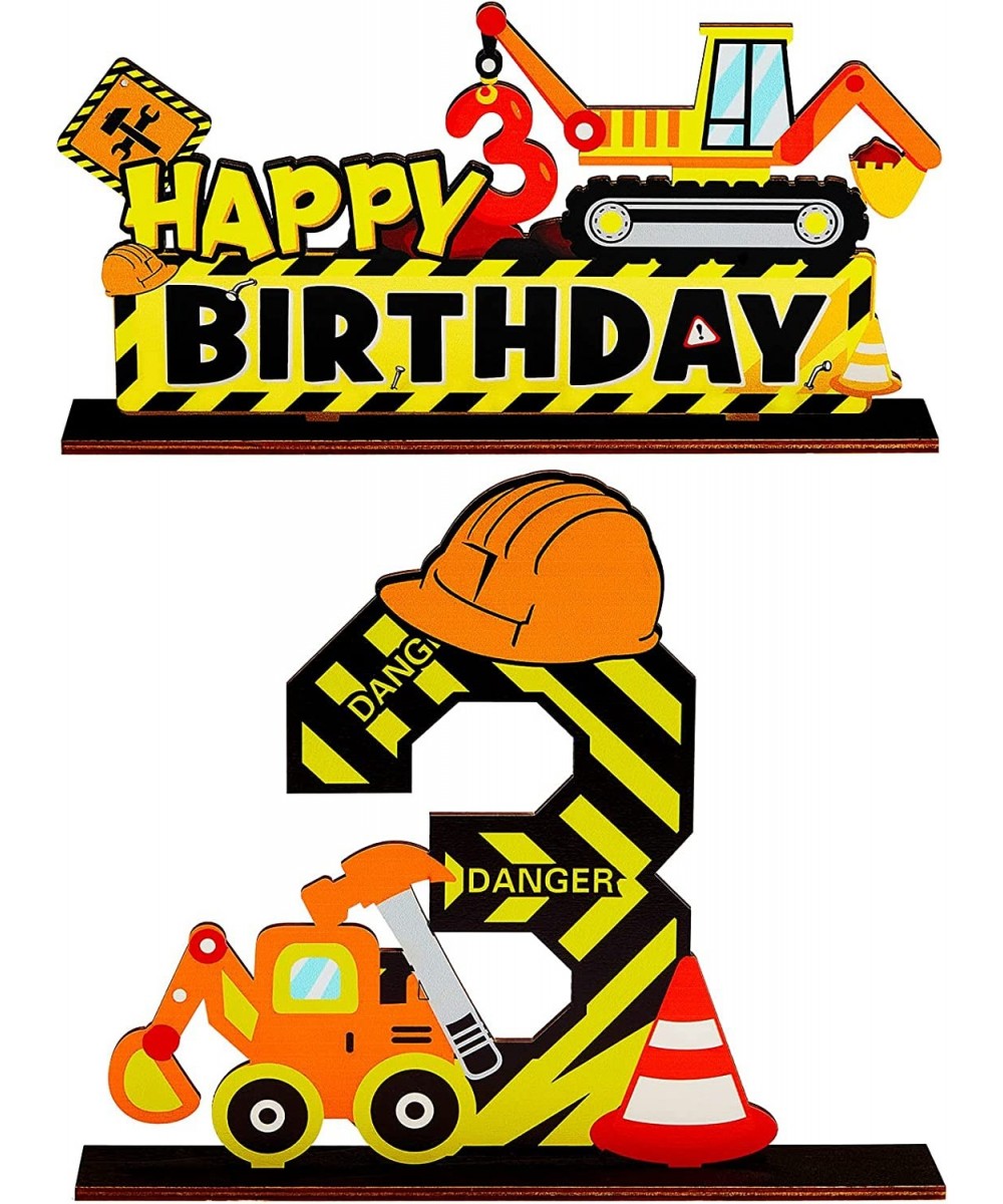 2 Pieces Construction Birthday Party Supplies Truck 3rd Letter Sign Kids Construction Party Decorations Excavator Constructio...