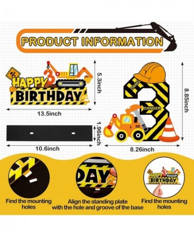 2 Pieces Construction Birthday Party Supplies Truck 3rd Letter Sign Kids Construction Party Decorations Excavator Constructio...