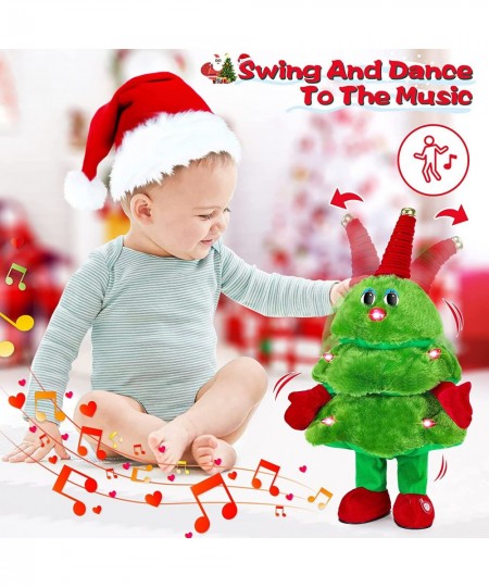 Electric Christmas Tree Plush Toy Singing and Dancing Christmas Toys with Lights Animated Christmas Decorations Cute Funny Ne...